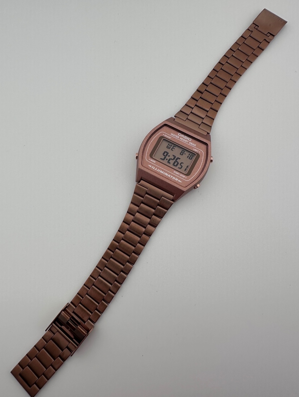 Casio B640WC-5A Rose Gold Digital Watch, Retro Unisex Stainless Steel Watch - Picture 5 of 9
